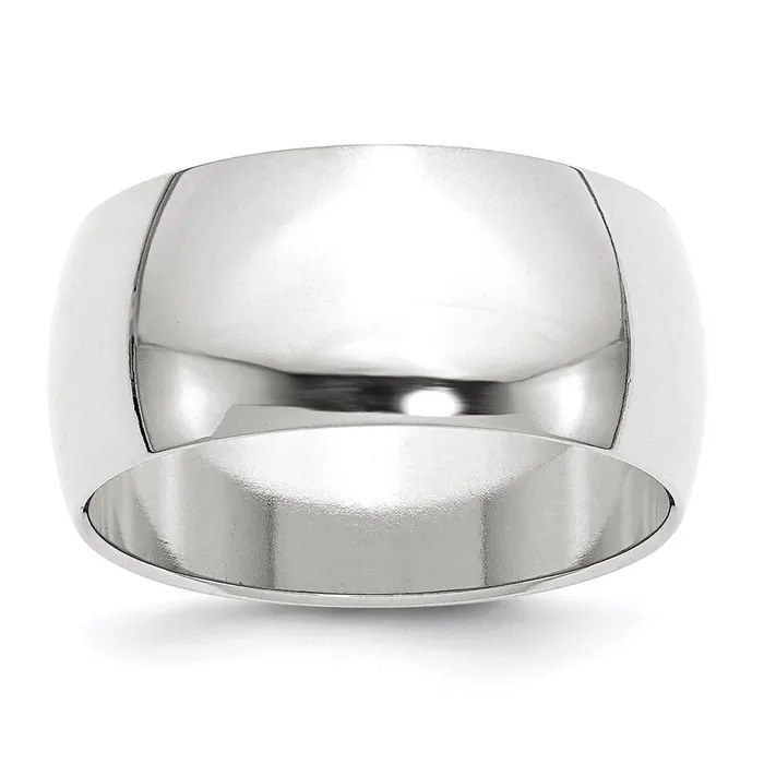 Goldia Rings Solid 18K White Gold 10mm Half Round MensWomens Wedding Band Ring Size 14 Goldia Rings Solid 18K White Gold 10mm Half Round MensWomens Wedding Band Ring Size 14