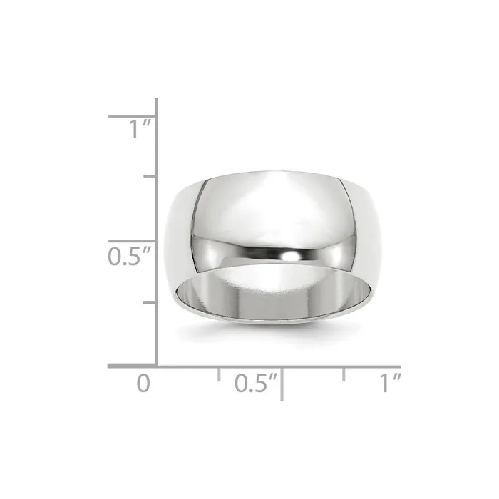 Goldia Rings Solid 18K White Gold 10mm Half Round MensWomens Wedding Band Ring Size 14 Goldia Rings Solid 18K White Gold 10mm Half Round MensWomens Wedding Band Ring Size 14