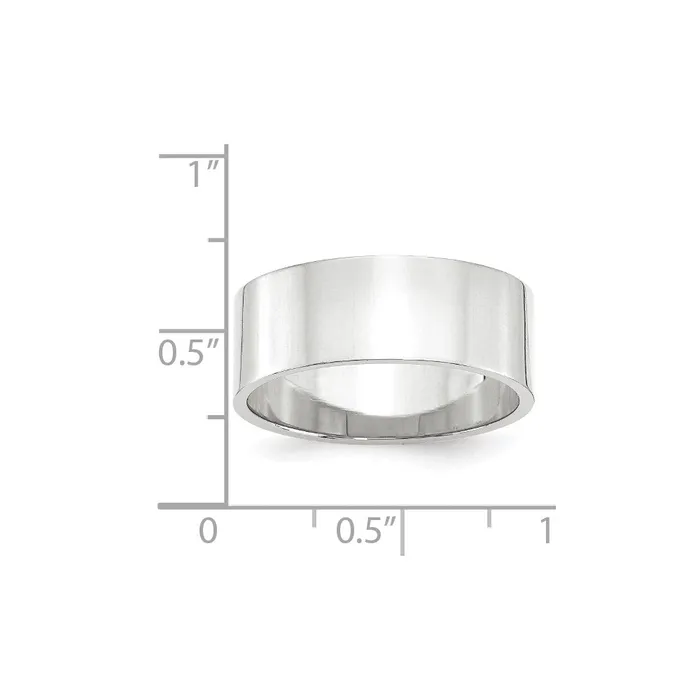 Goldia Rings Solid 18K White Gold 8mm Light Weight Flat MensWomens Wedding Band Ring Size 7 Goldia Rings Solid 18K White Gold 8mm Light Weight Flat MensWomens Wedding Band Ring Size 7