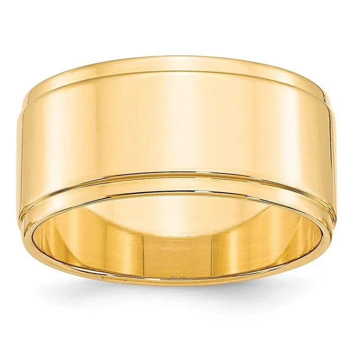 Goldia Rings Solid 18K Yellow Gold 10mm Flat with Step Edge MensWomens Wedding Band Ring Size 85 Goldia Rings Solid 18K Yellow Gold 10mm Flat with Step Edge MensWomens Wedding Band Ring Size 85