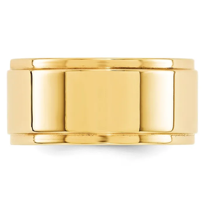 Goldia Rings Solid 18K Yellow Gold 10mm Flat with Step Edge MensWomens Wedding Band Ring Size 85 Goldia Rings Solid 18K Yellow Gold 10mm Flat with Step Edge MensWomens Wedding Band Ring Size 85