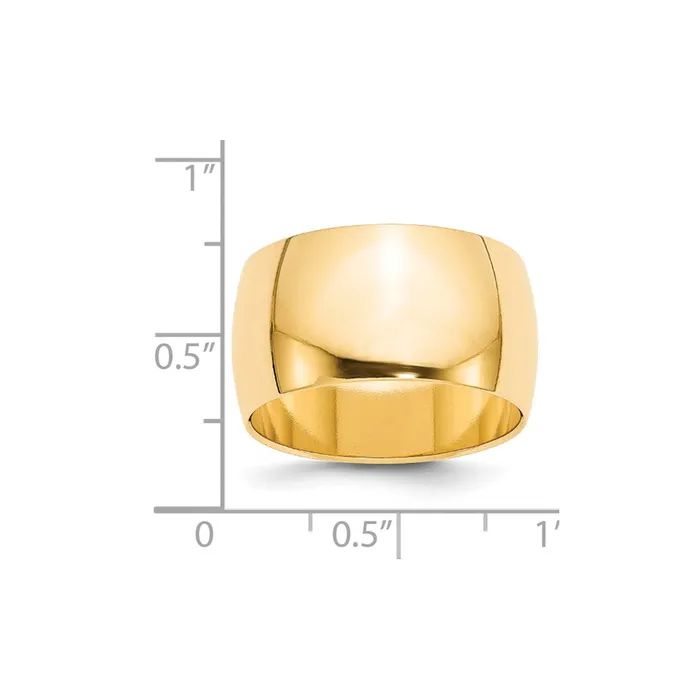 Goldia Rings Solid 18K Yellow Gold 12mm Half Round MensWomens Wedding Band Ring Size 55 Goldia Rings Solid 18K Yellow Gold 12mm Half Round MensWomens Wedding Band Ring Size 55