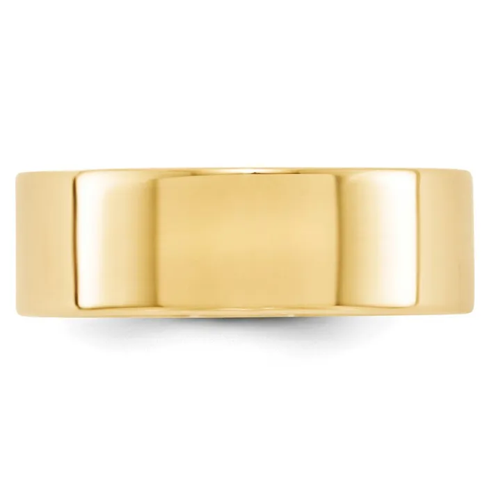 Goldia Rings Solid 18K Yellow Gold 7mm Light Weight Flat MensWomens Wedding Band Ring Size 6 Goldia Rings Solid 18K Yellow Gold 7mm Light Weight Flat MensWomens Wedding Band Ring Size 6