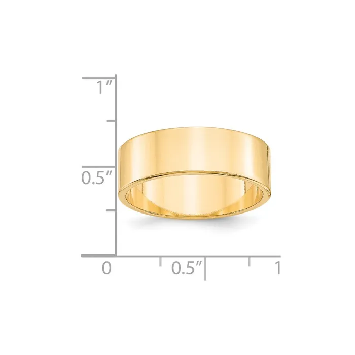 Goldia Rings Solid 18K Yellow Gold 7mm Light Weight Flat MensWomens Wedding Band Ring Size 6 Goldia Rings Solid 18K Yellow Gold 7mm Light Weight Flat MensWomens Wedding Band Ring Size 6