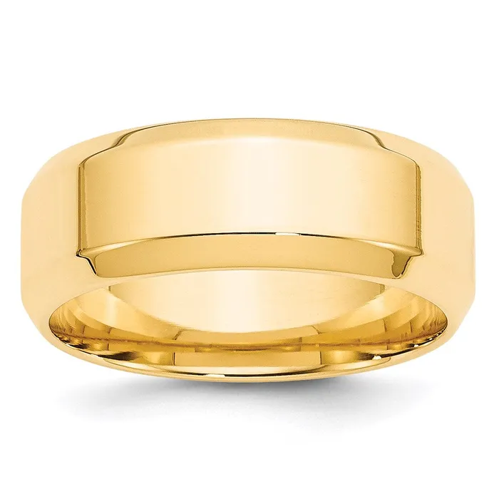 Goldia Rings Solid 18K Yellow Gold 8mm Bevel Edge Comfort Fit MensWomens Wedding Band Ring Size 95 Goldia Rings Solid 18K Yellow Gold 8mm Bevel Edge Comfort Fit MensWomens Wedding Band Ring Size 95