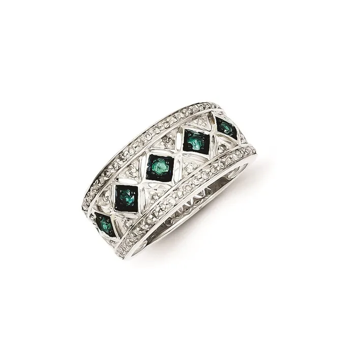Goldia Rings Sterling Silver BlueWhite Diamond Ring