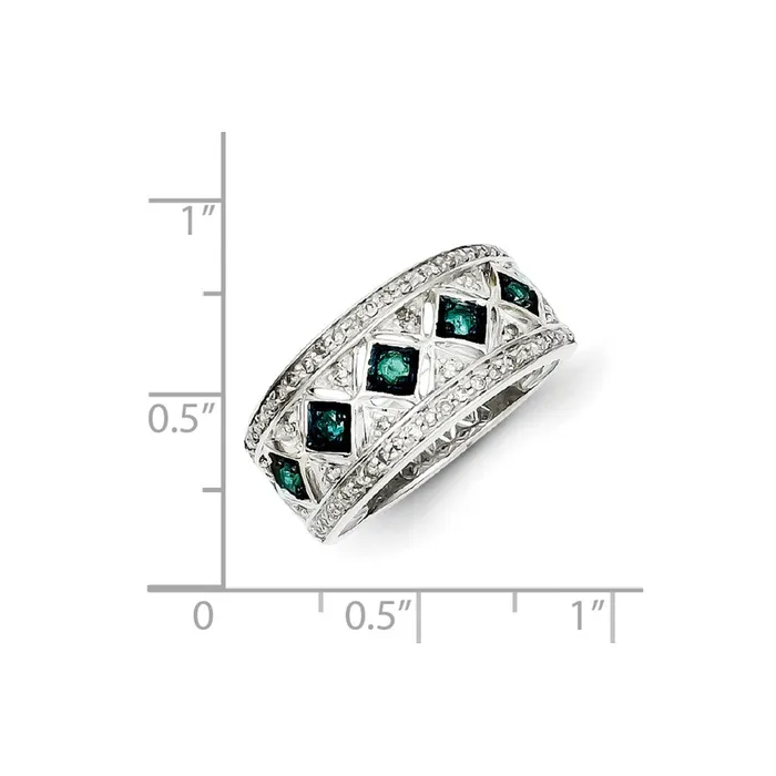 Goldia Rings Sterling Silver BlueWhite Diamond Ring