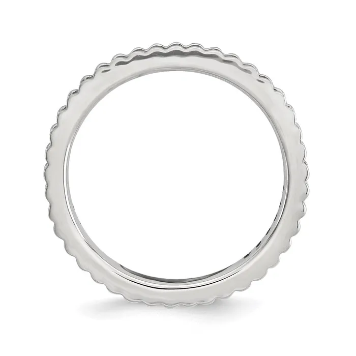 Goldia Rings Sterling Silver Stackable Expressions Polished Diamond Ring
