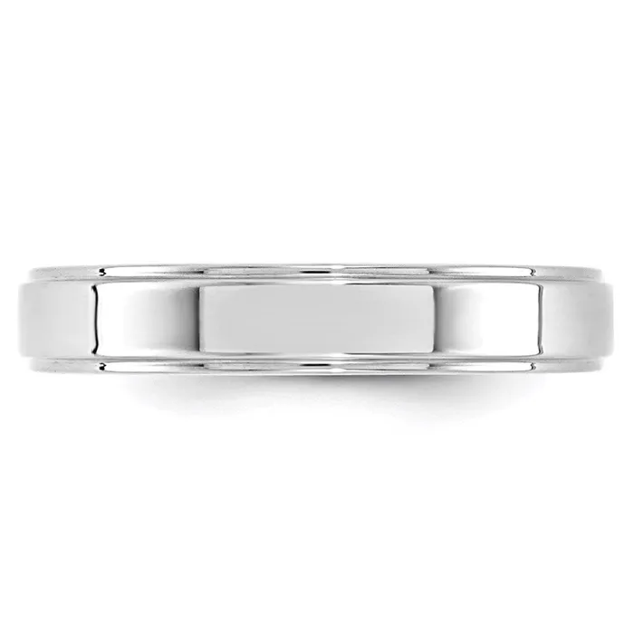 Goldia Solid 10K White Gold 4mm Flat with Step Edge MensWomens Wedding Band Ring Size 11 Rings Goldia Solid 10K White Gold 4mm Flat with Step Edge MensWomens Wedding Band Ring Size 11 Rings