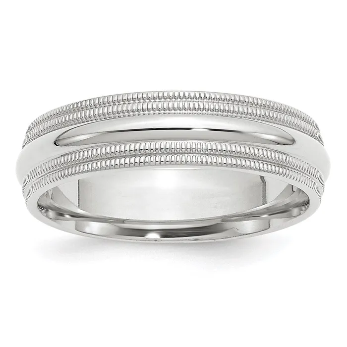 Goldia Solid 10K White Gold 6mm Double Milgrain Comfort Fit MensWomens Wedding Band Ring Size 7 Rings Goldia Solid 10K White Gold 6mm Double Milgrain Comfort Fit MensWomens Wedding Band Ring Size 7 Rings