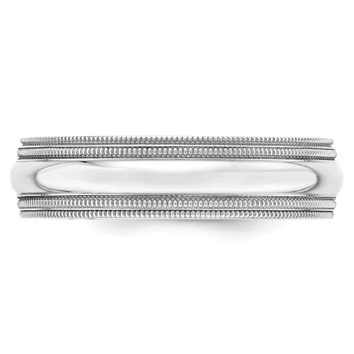 Goldia Solid 10K White Gold 6mm Double Milgrain Comfort Fit MensWomens Wedding Band Ring Size 7 Rings Goldia Solid 10K White Gold 6mm Double Milgrain Comfort Fit MensWomens Wedding Band Ring Size 7 Rings