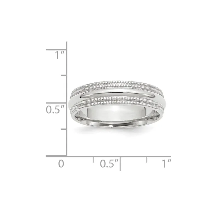 Goldia Solid 10K White Gold 6mm Double Milgrain Comfort Fit MensWomens Wedding Band Ring Size 7 Rings Goldia Solid 10K White Gold 6mm Double Milgrain Comfort Fit MensWomens Wedding Band Ring Size 7 Rings