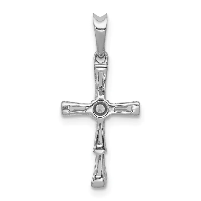 Goldia Solid 14k White Gold 15ct Simulated CZ Cross Pendant Necklaces Goldia Solid 14k White Gold 15ct Simulated CZ Cross Pendant Necklaces