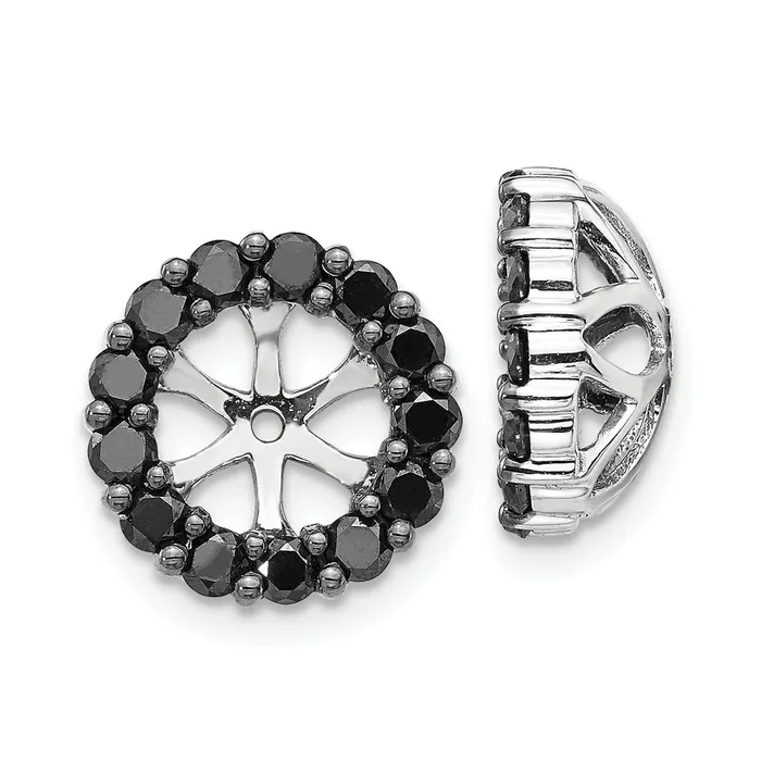 Goldia Solid 14k White Gold BlacK Simulated CZ Earring JacKets Earrings