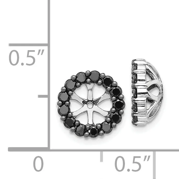 Goldia Solid 14k White Gold BlacK Simulated CZ Earring JacKets Earrings Goldia Solid 14k White Gold BlacK Simulated CZ Earring JacKets Earrings