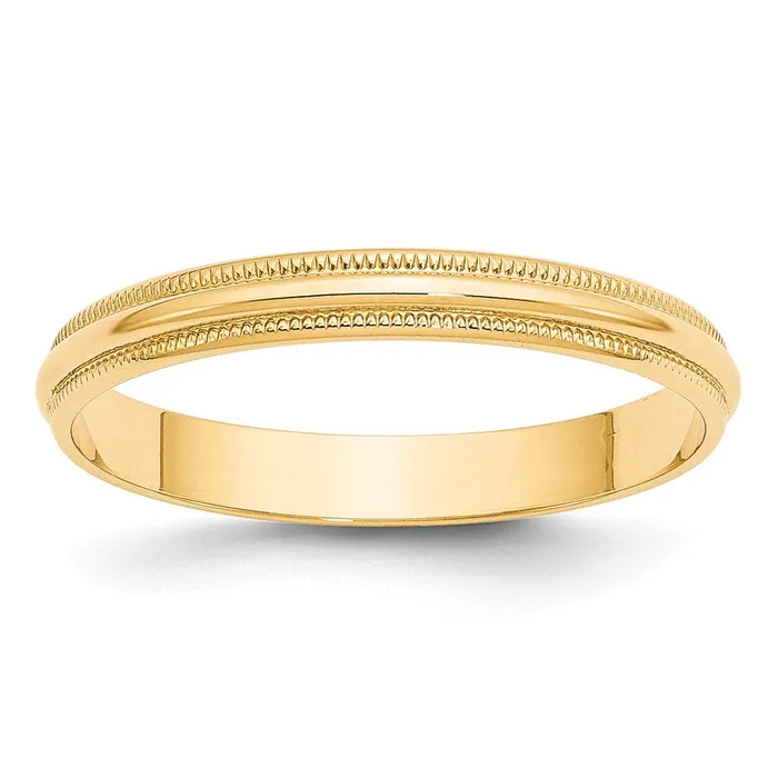 Goldia Solid 14K Yellow Gold 3mm Light Weight Milgrain Half Round MensWomens Wedding Band Ring Size 11 Rings Goldia Solid 14K Yellow Gold 3mm Light Weight Milgrain Half Round MensWomens Wedding Band Ring Size 11 Rings