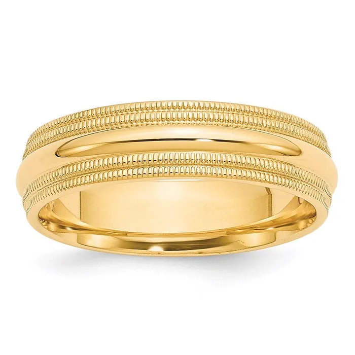 Goldia Solid 14K Yellow Gold 6mm Double Milgrain Comfort Fit MensWomens Wedding Band Ring Size 14 Rings Goldia Solid 14K Yellow Gold 6mm Double Milgrain Comfort Fit MensWomens Wedding Band Ring Size 14 Rings