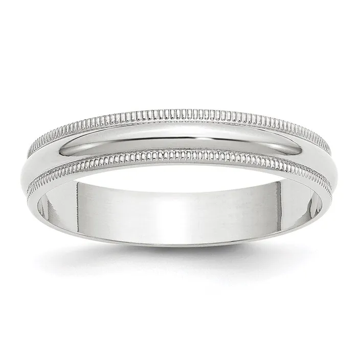 Goldia Solid 18K White Gold 4mm Light Weight Milgrain Half Round MensWomens Wedding Band Ring Size 125 Rings Goldia Solid 18K White Gold 4mm Light Weight Milgrain Half Round MensWomens Wedding Band Ring Size 125 Rings