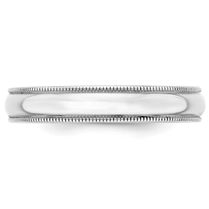 Goldia Solid 18K White Gold 4mm Light Weight Milgrain Half Round MensWomens Wedding Band Ring Size 125 Rings Goldia Solid 18K White Gold 4mm Light Weight Milgrain Half Round MensWomens Wedding Band Ring Size 125 Rings