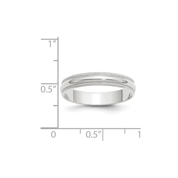 Goldia Solid 18K White Gold 4mm Light Weight Milgrain Half Round MensWomens Wedding Band Ring Size 125 Rings Goldia Solid 18K White Gold 4mm Light Weight Milgrain Half Round MensWomens Wedding Band Ring Size 125 Rings