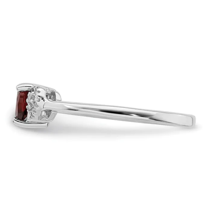Goldia Sterling Silver Polished Garnet and Diamond Ring Rings