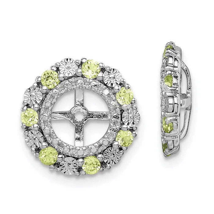 Goldia Sterling Silver Rhodium Peridot Earring Jacket Earrings