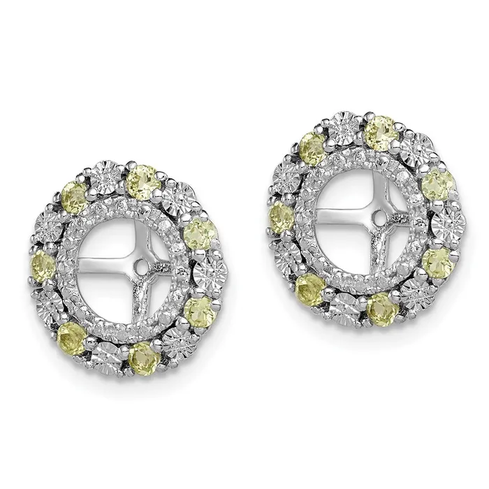 Goldia Sterling Silver Rhodium Peridot Earring Jacket Earrings