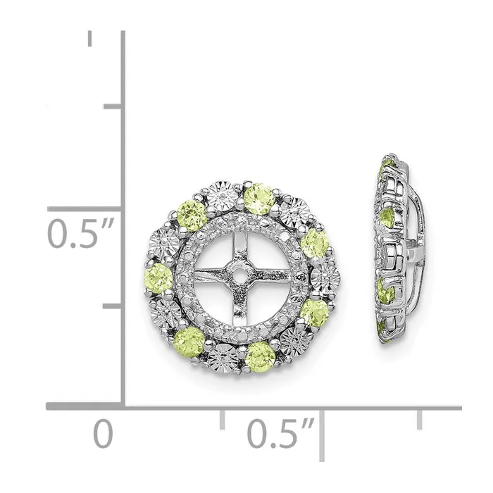 Goldia Sterling Silver Rhodium Peridot Earring Jacket Earrings