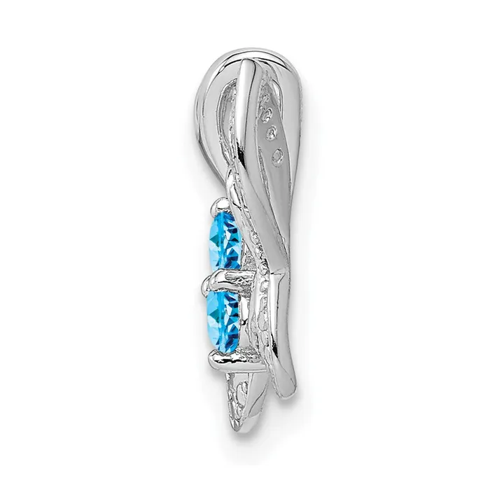 Goldia Sterling Silver Rhodiumplated Blue Topaz u0026 Diamond Pendant Necklaces