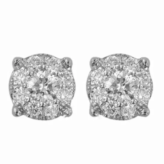 JMS always Earrings Original Diamond Muse 025 cttw 18KT White Gold Round Cut Diamond Cluster Stud Earrings for Women JMS always Earrings Original Diamond Muse 025 cttw 18KT White Gold Round Cut Diamond Cluster Stud Earrings for Women