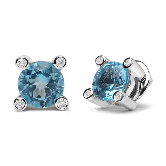 JMS always Earrings Original Haus of Brilliance 18K White Gold 110 Cttw Round Bezel Diamond and 10x10mm Round Sky Blue Topaz Gemstone Stud Earrings JMS always Earrings Original Haus of Brilliance 18K White Gold 110 Cttw Round Bezel Diamond and 10x10mm Round Sky Blue Topaz Gemstone Stud Earrings
