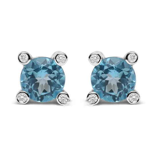 JMS always Earrings Original Haus of Brilliance 18K White Gold 110 Cttw Round Bezel Diamond and 10x10mm Round Sky Blue Topaz Gemstone Stud Earrings JMS always Earrings Original Haus of Brilliance 18K White Gold 110 Cttw Round Bezel Diamond and 10x10mm Round Sky Blue Topaz Gemstone Stud Earrings