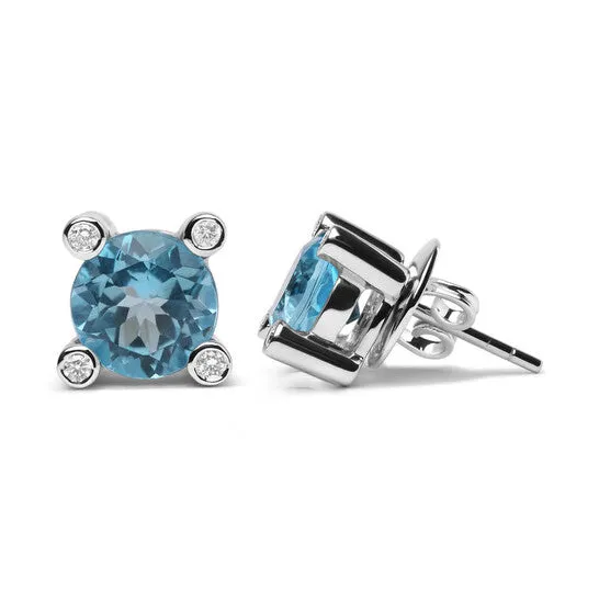 JMS always Earrings Original Haus of Brilliance 18K White Gold 110 Cttw Round Bezel Diamond and 10x10mm Round Sky Blue Topaz Gemstone Stud Earrings JMS always Earrings Original Haus of Brilliance 18K White Gold 110 Cttw Round Bezel Diamond and 10x10mm Round Sky Blue Topaz Gemstone Stud Earrings