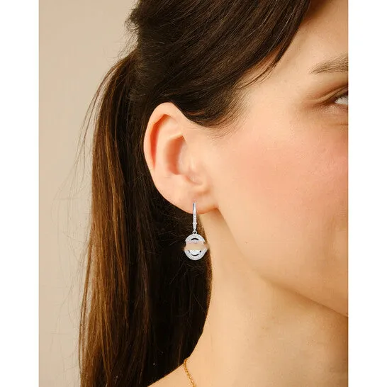 JMS always Earrings Original Kylie Harper Sterling Silver Twisted Rope Cubic Zirconia CZ Halo Leverback Earrings JMS always Earrings Original Kylie Harper Sterling Silver Twisted Rope Cubic Zirconia CZ Halo Leverback Earrings
