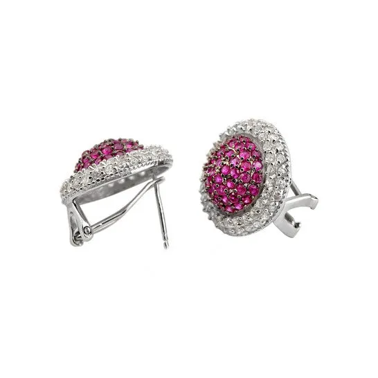 JMS always Earrings Original Megan Walford Black Over Sterling Silver Round Pink and Clear Cubic Zirconia Stud Earrings JMS always Earrings Original Megan Walford Black Over Sterling Silver Round Pink and Clear Cubic Zirconia Stud Earrings