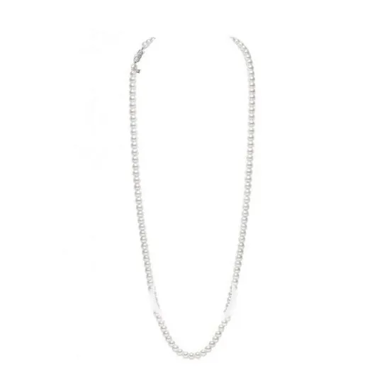 JMS always Earrings Original Mikimoto Akoya Cultured Pearl Strand in White Gold 32 Inches 800mm JMS always Earrings Original Mikimoto Akoya Cultured Pearl Strand in White Gold 32 Inches 800mm