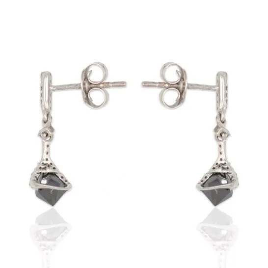 JMS always Earrings Original PreOwned 14K White Gold Black Diamond Drop Earrings JMS always Earrings Original PreOwned 14K White Gold Black Diamond Drop Earrings