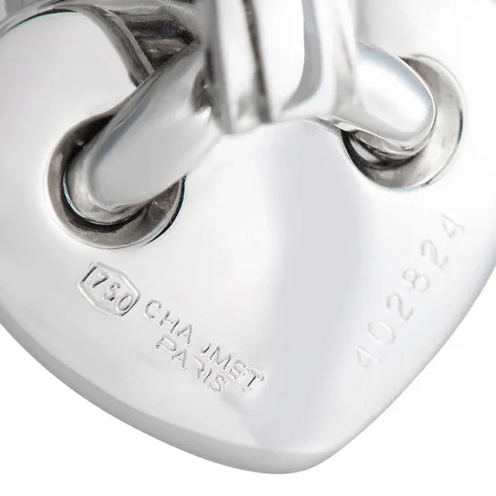 JMS always Earrings Original PreOwned Chaumet 18K White Gold Heart Clip On Earrings JMS always Earrings Original PreOwned Chaumet 18K White Gold Heart Clip On Earrings