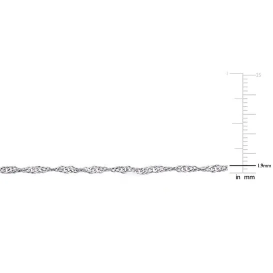 JMS always Necklaces Original AMOUR 19mm Diamondcut Singapore Necklace In 14K White Gold 16 In JMS always Necklaces Original AMOUR 19mm Diamondcut Singapore Necklace In 14K White Gold 16 In