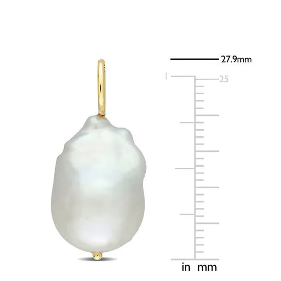 JMS always Necklaces Original AMOUR 1314mm Baroque Freshwater Cultured Pearl Pendant In Yellow Plated Sterling Silver no Chain JMS always Necklaces Original AMOUR 1314mm Baroque Freshwater Cultured Pearl Pendant In Yellow Plated Sterling Silver no Chain