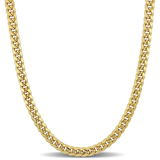 JMS always Necklaces Original AMOUR 615mm Miami Cuban Link Chain Necklace In 10K Yellow Gold 16 In JMS always Necklaces Original AMOUR 615mm Miami Cuban Link Chain Necklace In 10K Yellow Gold 16 In