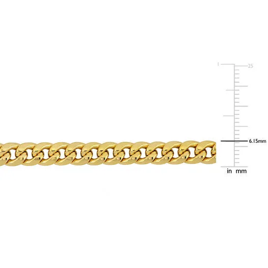JMS always Necklaces Original AMOUR 615mm Miami Cuban Link Chain Necklace In 10K Yellow Gold 16 In