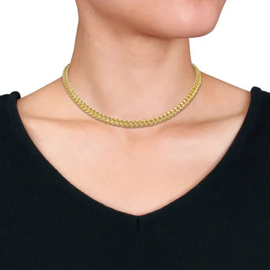 JMS always Necklaces Original AMOUR 615mm Miami Cuban Link Chain Necklace In 10K Yellow Gold 16 In