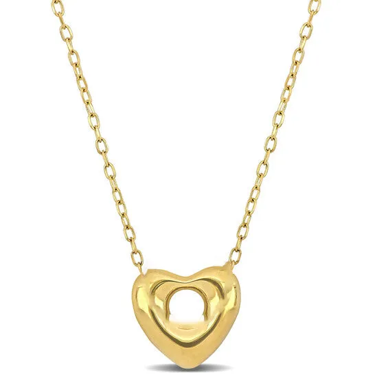 JMS always Necklaces Original Amour Puff Heart Necklace in 10k Yellow Gold 18 in JMS always Necklaces Original Amour Puff Heart Necklace in 10k Yellow Gold 18 in