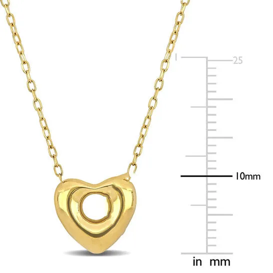JMS always Necklaces Original Amour Puff Heart Necklace in 10k Yellow Gold 18 in JMS always Necklaces Original Amour Puff Heart Necklace in 10k Yellow Gold 18 in