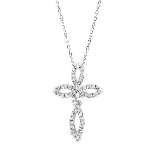 JMS always Necklaces Original Diamond Muse 025 cttw White Gold Over Sterling Silver Diamond Cross Necklace for Women JMS always Necklaces Original Diamond Muse 025 cttw White Gold Over Sterling Silver Diamond Cross Necklace for Women