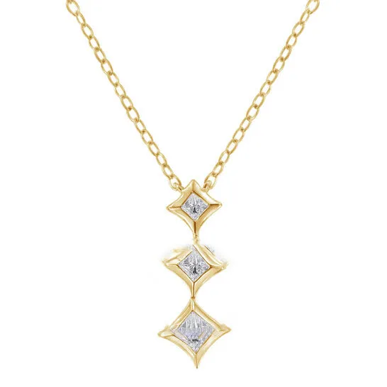 JMS always Necklaces Original Haus of Brilliance 10K Yellow Gold 15 Cttw Princess Cut Diamond 3 Stone Drop 18 Pendant Necklace HI Color SI2I1 Clarity JMS always Necklaces Original Haus of Brilliance 10K Yellow Gold 15 Cttw Princess Cut Diamond 3 Stone Drop 18 Pendant Necklace HI Color SI2I1 Clarity
