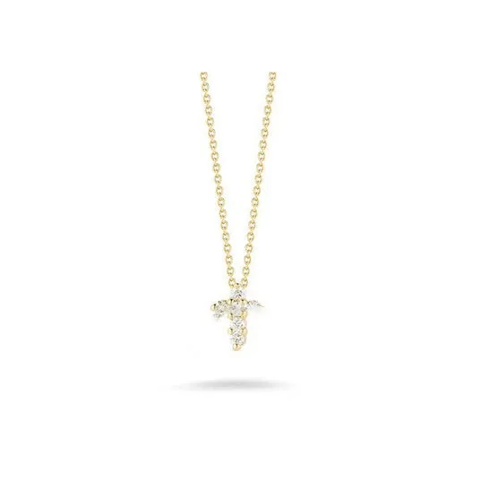 JMS always Necklaces Original Roberto Coin 18K Yellow Gold Diamond Baby Cross Pendant Necklace JMS always Necklaces Original Roberto Coin 18K Yellow Gold Diamond Baby Cross Pendant Necklace