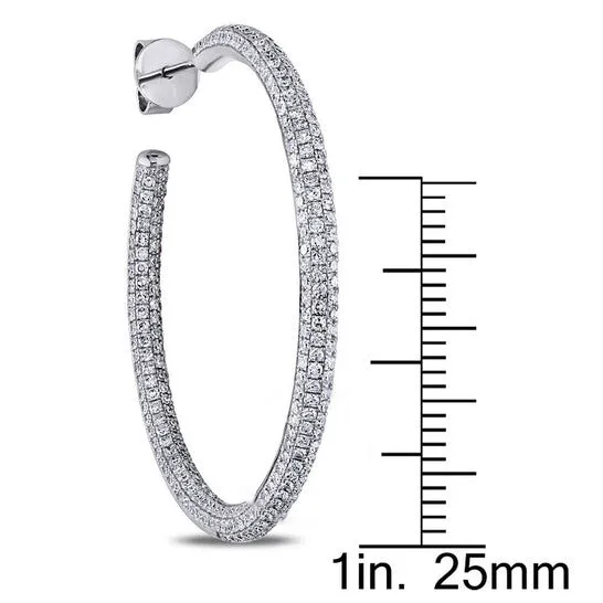 JMS always Original AMOUR 2 12 CT TW Diamond Inside Outside Hoop Earrings In 14K White Gold Earrings JMS always Original AMOUR 2 12 CT TW Diamond Inside Outside Hoop Earrings In 14K White Gold Earrings