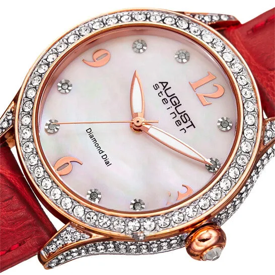 JMS always Original August Steiner Quartz Diamond White Dial Ladies Watch AS8188RD Watches JMS always Original August Steiner Quartz Diamond White Dial Ladies Watch AS8188RD Watches